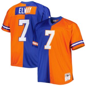 John Elway Denver Broncos Mitchell & Ness Big & Tall Split Legacy Retired Player Replica Jersey - Royal/Orange- 49Native
