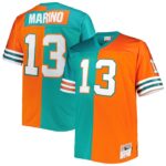 Dan Marino Miami Dolphins Mitchell & Ness Big & Tall Split Legacy Retired Player Replica Jersey - Aqua/Orange- 49Native
