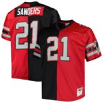 Deion Sanders Atlanta Falcons Mitchell & Ness Big & Tall Split Legacy Retired Player Replica Jersey - Black/Red- 49Native
