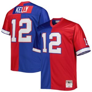 Jim Kelly Buffalo Bills Mitchell & Ness Big & Tall Split Legacy Retired Player Replica Jersey - Royal/Red- 49Native