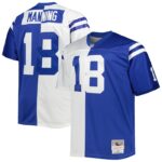Peyton Manning Indianapolis Colts Mitchell & Ness Big & Tall Split Legacy Retired Player Replica Jersey - White/Royal- 49Native