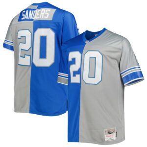 Barry Sanders Detroit Lions Mitchell & Ness Big & Tall Split Legacy Retired Player Replica Jersey - Blue/Silver- 49Native