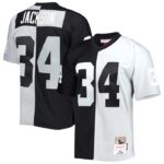 Bo Jackson Las Vegas Raiders Mitchell & Ness 1988 Split Legacy Replica Jersey - Black/Silver- 49Native