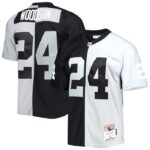 Charles Woodson Las Vegas Raiders Mitchell & Ness 1998 Split Legacy Replica Jersey - Black/Silver- 49Native