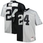 Charles Woodson Las Vegas Raiders Mitchell & Ness Big & Tall Split Legacy Retired Player Replica Jersey - Black/Silver- 49Native