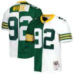 Reggie White Green Bay Packers Mitchell & Ness 1996 Split Legacy Replica Jersey - Green/White- 49Native