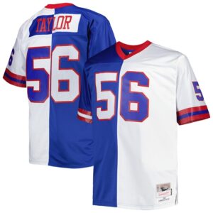 Lawrence Taylor New York Giants Mitchell & Ness Big & Tall Split Legacy Retired Player Replica Jersey - Royal/White- 49Native