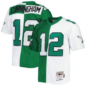 Randall Cunningham Philadelphia Eagles Mitchell & Ness 1990 Split Legacy Replica Jersey - Kelly Green/White- 49Native
