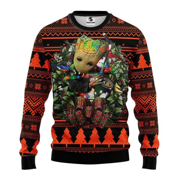 Anaheim Ducks Groot Hug Ugly Christmas Sweater