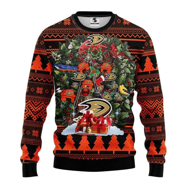 Anaheim Ducks Tree Ugly Christmas Sweater