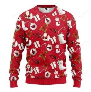 Arizona Cardinals Santa Snowman Christmas Ugly Sweater