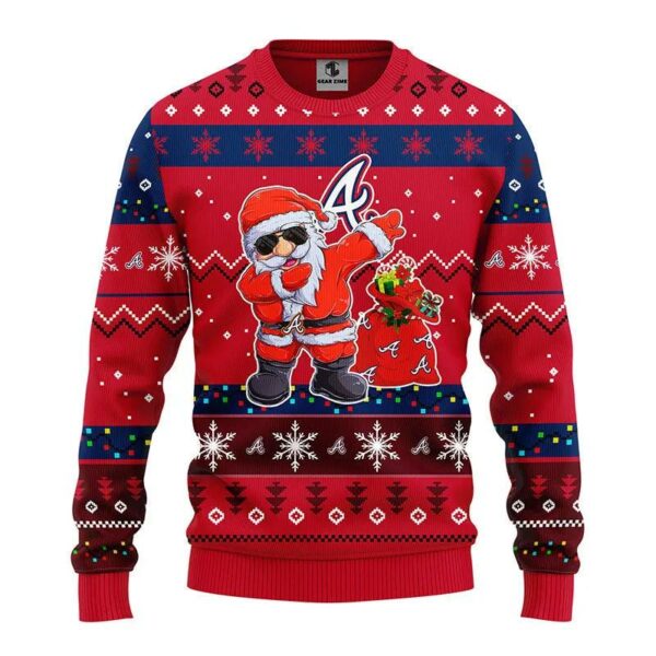 Atlanta Braves Dabbing Santa Claus Ugly Christmas Sweater