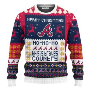 Atlanta Braves Merry Christmas Hohoho Ugly Christmas Sweater