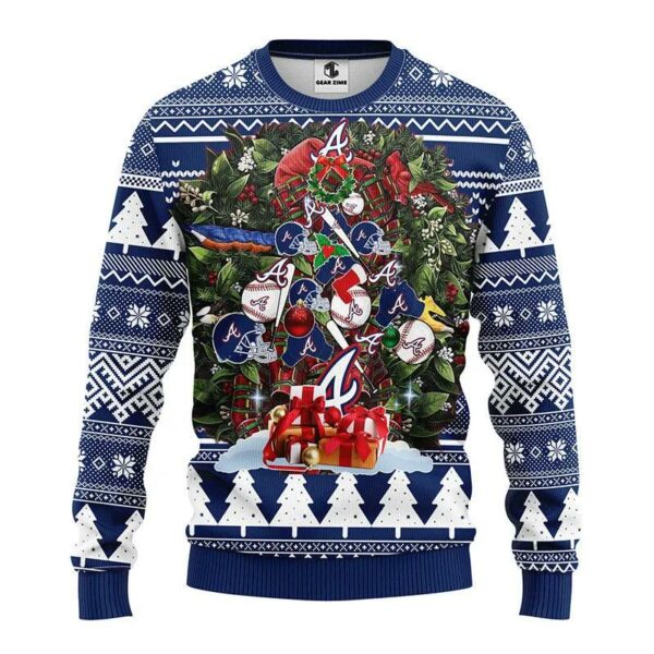 Atlanta Braves Tree Christmas Ugly Christmas Sweater