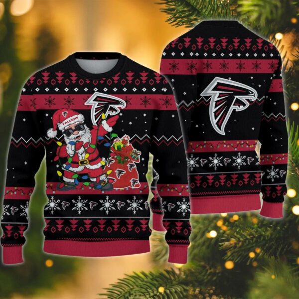 Atlanta Falcons Santa Claus Dabbing Ugly Christmas Sweater