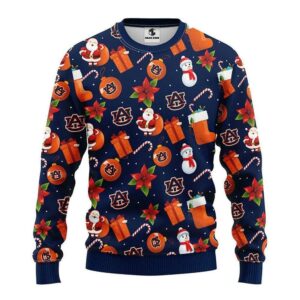 Auburn Tigers Santa Claus Snowman Ugly Christmas Sweater