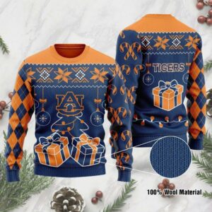 Auburn Tigers Tree Box Ugly Christmas Sweater