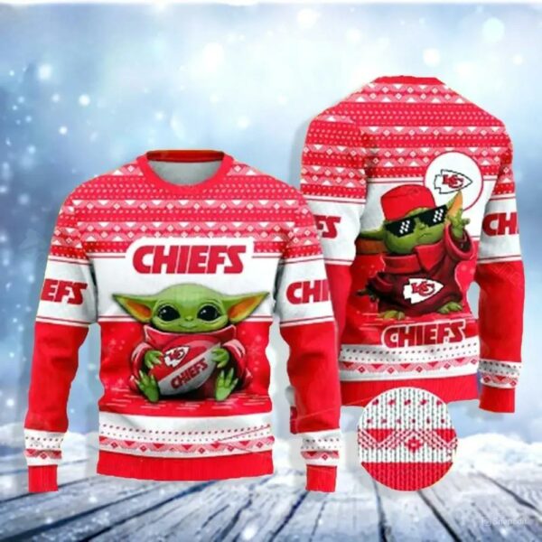 Baby Yoda Kansas City Chiefs Ugly Christmas Sweater