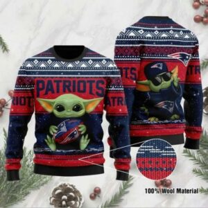 Baby Yoda Love New England Patriots Ugly Christmas Sweater