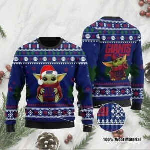 Baby Yoda New York Giants Christmas Ugly Sweater