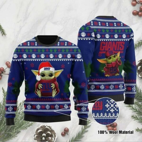 Baby Yoda New York Giants Christmas Ugly Sweater