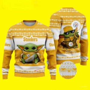 Baby Yoda Pittsburgh Steelers Ugly Christmas Sweater