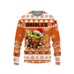 Baltimore Orioles Baby Yoda Star Wars Ugly Christmas Sweater