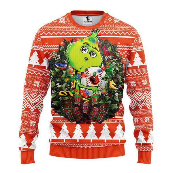 Baltimore Orioles Grinch Hug Ugly Christmas Sweater Grinch Xmas Sweater NFL Ugly Sweater 1.jpeg