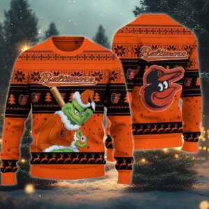 Baltimore Orioles Grinch Stolen Ugly Christmas Sweater