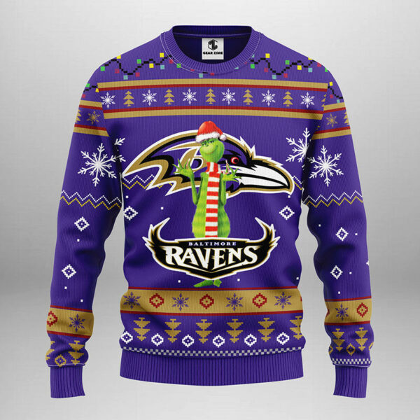 Baltimore Ravens Funny Grinch Ugly Christmas Sweater Grinch Xmas Sweater NFL Ugly Sweater 1.jpeg