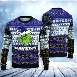 Baltimore Ravens Grinch Cute Ugly Christmas Sweater