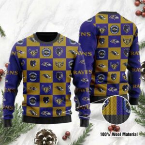 Baltimore Ravens Logo Ugly Christmas Sweater