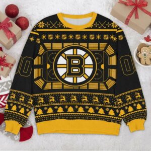 Boston Bruins NHL Big Logo Ugly Christmas Sweater