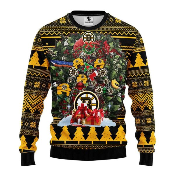 Boston Bruins Tree Ugly Christmas Sweater