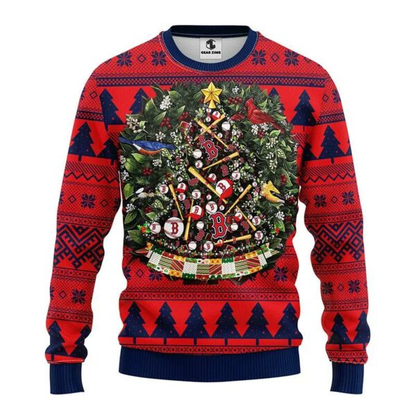 Boston Red Sox Christmas Tree Ugly Christmas Sweater