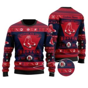 Boston Red Sox Custom MLB Christmas Ugly Sweater