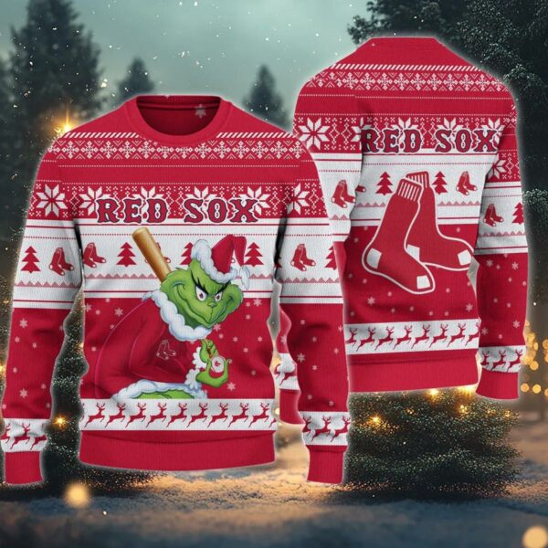 Boston Red Sox Grinch Stolen Ugly Christmas Sweater