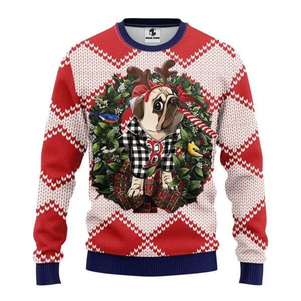 Boston Red Sox Pub Dog Ugly Christmas Sweater