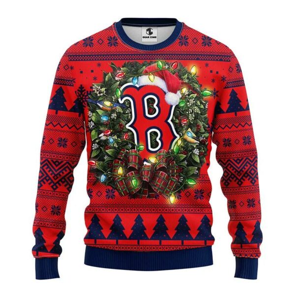 Boston Red Sox Santa Hat Ugly Sweater