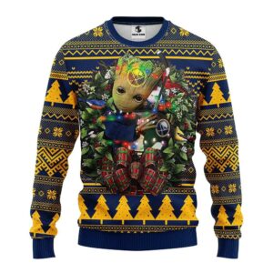 Buffalo Sabres Groot Hug Ugly Christmas Sweater