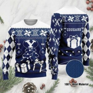 Byu Cougars Box Gift Funny Ugly Christmas Sweater