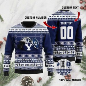 Byu Cougars Custom Name Number Ugly Christmas Sweater