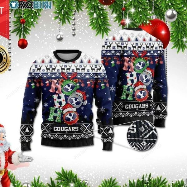 Byu Cougars Ho Ho Ho Ugly Christmas Sweater