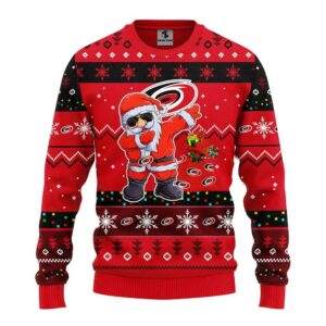 Carolina Hurricanes Dabbing Santa Claus Ugly Christmas Sweater