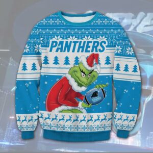 Carolina Panthers Grinch Stolen Christmas Sweater