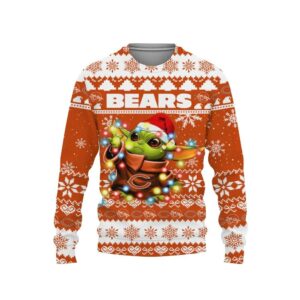 Chicago Bears Baby Yoda Star Wars Ugly Christmas Sweater