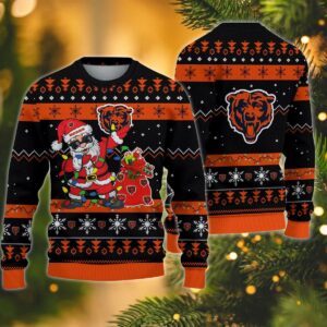 Chicago Bears Santa Claus Dabbing Ugly Christmas Sweater