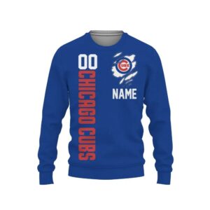 Chicago Cubs Custom Name Number Ugly Christmas Sweater