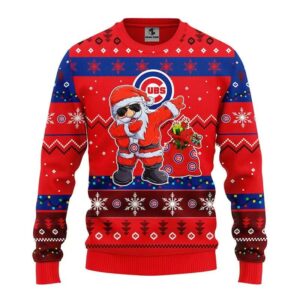 Chicago Cubs Dabbing Santa Claus Ugly Christmas Sweater