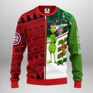 Chicago Cubs Grinch & Scooby – Doo Ugly Christmas Sweater